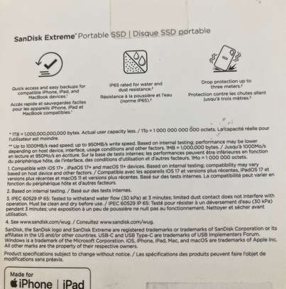 Disque Dur Sandisk Extreme SSD 2TB image 2