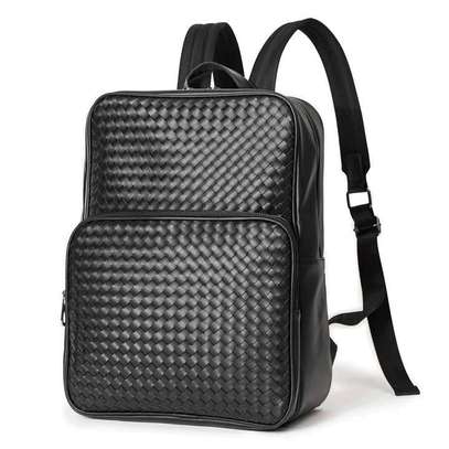 Sac à dos cuir multifonction Unisex noire image 15