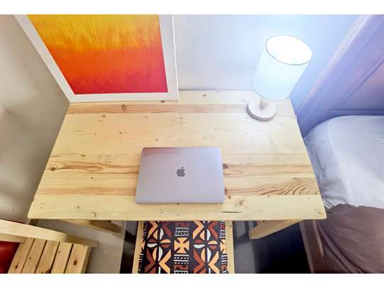 TABLE en BOIS BRUT / BUREAU - 100x60x75 CM image 2