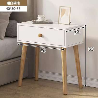 Table de chevet bois clair 1 tiroir blanc image 3