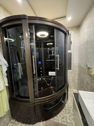 Cabine douche spa multifonction LED hydrojets noir image 8