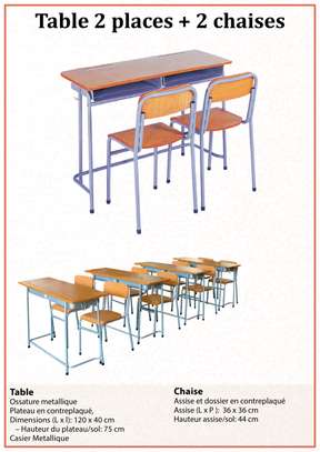 Table banc école - mobilier scolaire et bureau image 2