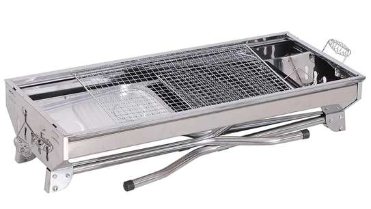 Barbecue charbon en inox, pliant et transportable image 2