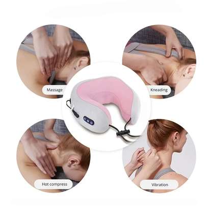Oreiller de massage en forme de U Masseur de cou portable image 1