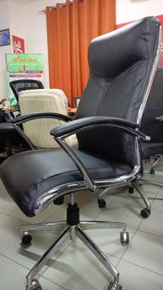 Fauteuil bureau cuir  noir ergonomique image 1