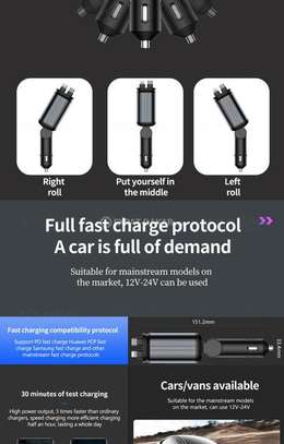 Chargeur de voiture rétractable 4 en 1, Charge rapide 66W image 10