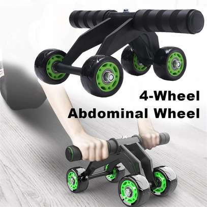 Roue abdominale 4 roues stable avec tapis fitness image 2
