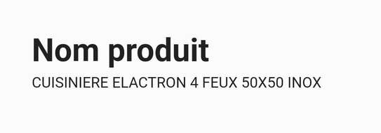 CUISINIÈRE ELACTRON 4 FEUX 50×50 INOX image 10