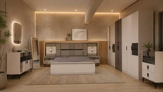 CHAMBRE A COUCHER AMOIRE 8BATTANTS 7PIECES VIP NOVA BEIGE image 6