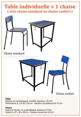 Table banc scolaire et chaise pour école image 6