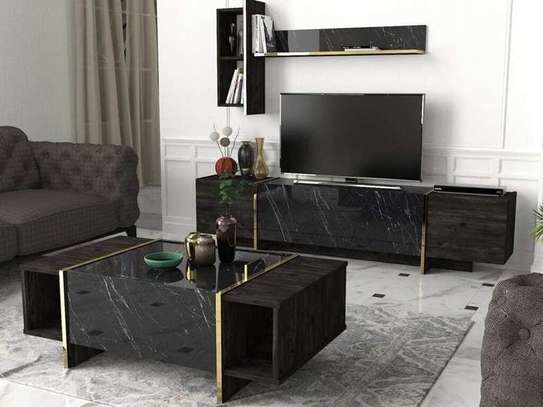 ENSEMBLE TABLE TV TABLE BASSE + ÉTAGÈRE T805–B805 image 1