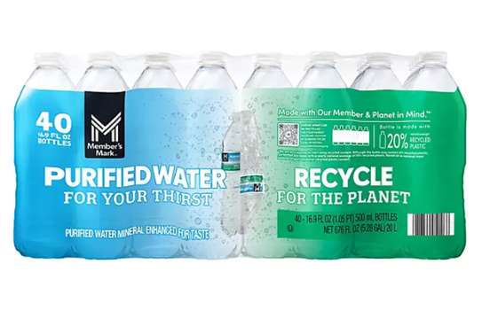 Pack de 40 bouteilles d'eau minérale MEMBER'S MARK (500ml) image 1