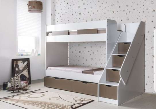 Lit superposé enfant blanc avec rangements intégrés image 6