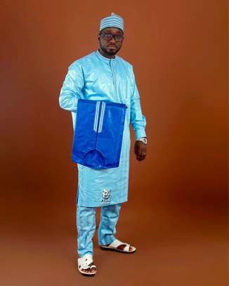 Boubou homme blanc brodé taille unique léger image 9