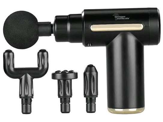 Pistolet de massage noir avec 5 têtes et intensité LED image 2