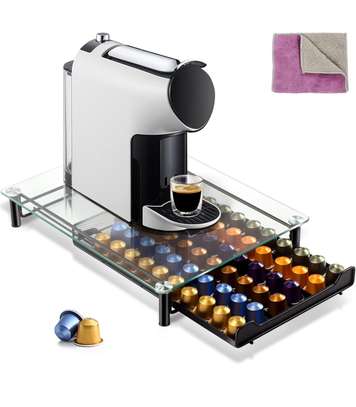 Rangement capsules avec Tiroir et plateau en verre image 5