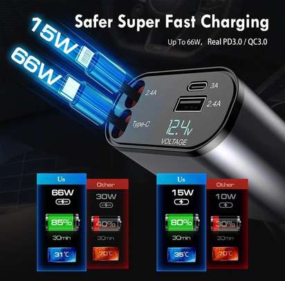 Chargeur de voiture rétractable 4 en 1, Charge rapide 66W image 13
