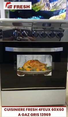 CUISINIÈRE FRESH 4FEUX 60X60 A GAZ GRIS image 4