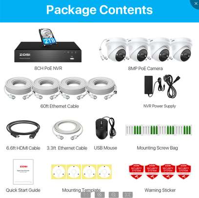 Système de caméra POE 5MegaPixel + NVR 4K  + disque dure image 2