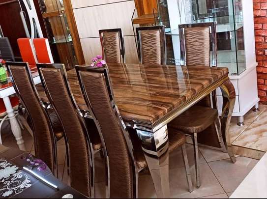 Table a Manger Marbre 6 chaises image 1