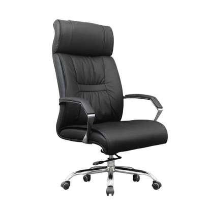Fauteuil bureau cuir noir ergonomique réglable image 1