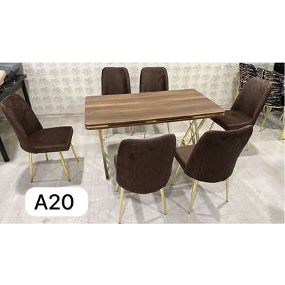 TABLE A MANGER 6PLACES 80X140 METAL MARRON A20 image 1
