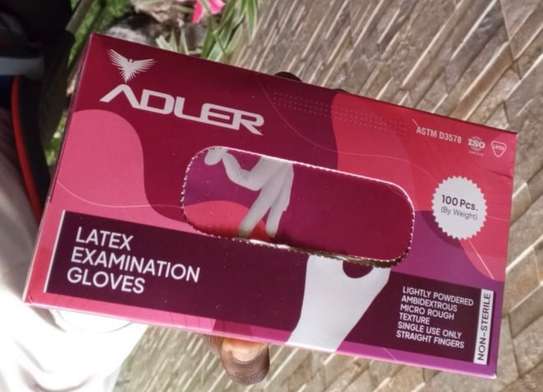 Adler gants latex 100 pièces poudrés blancs image 2