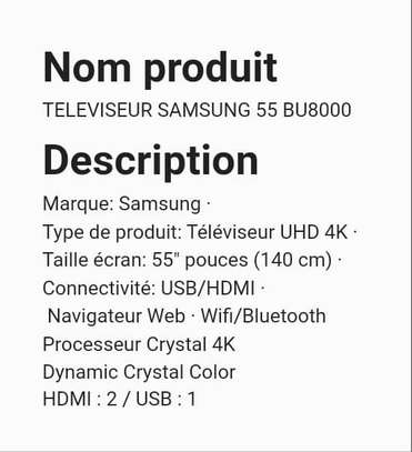 TV Samsung 55 BU8000 image 2
