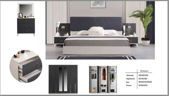 CHAMBRE A COUCHER 6BATTANTS 4PIECES GRIS BLANC VISTAS image 1