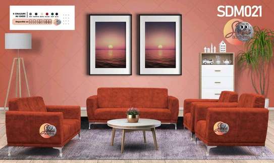 SALON EDEN 7PLACES TISSU&SIMILI CUIR COULEUR AU CHOIX SDM021 image 1