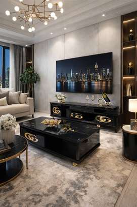 TABLE TELEVISEUR NOIR 150X40 TV429+TABLE BASSE 120X60 429 image 1