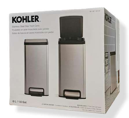 Deux poubelles à pédale KOHLER de 6L en inox image 2