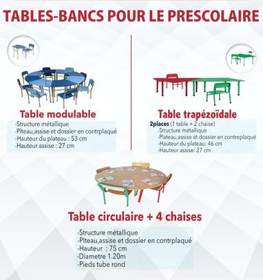 Table banc / préscolaire, maternelle image 1