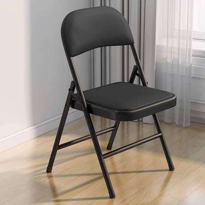 Chaise pliante noire rembourrée métal solide image 5