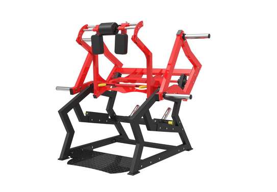 Machine musculation jambes rouge structure robuste image 3
