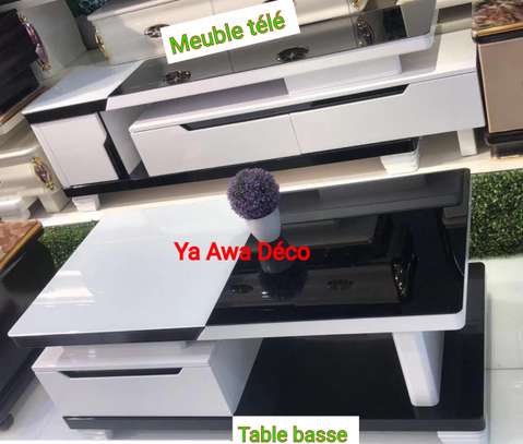 Ensemble table basse et table télé image 1