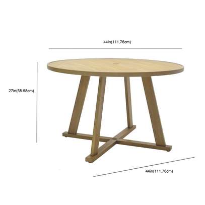 Table à manger ronde d'extérieur avec plateau en métal image 4