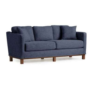 Canapé Mayview  avec base en bois rembourrée, bleu marine image 3