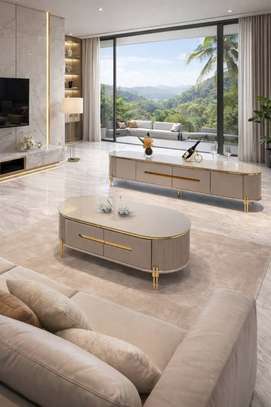 Ensemble table tv et table basse haut de gamme vip image 1
