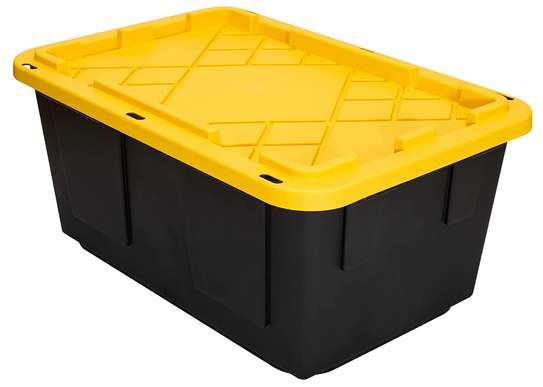 Caisse de rangement avec couvercle en plastique 61 litres