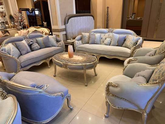 Salon Louis14 Bleu Turquoise image 1