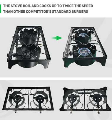 Cuisinière à double brûleur en fonte pour cuisine extérieur image 7