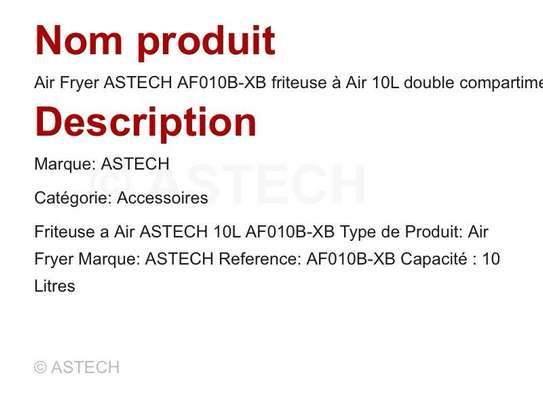 Air  Friteuse Air 10L Double Compartiment Noir image 1