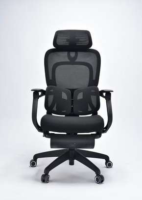 Chaise bureau ergonomique noire réglable avec roulettes image 1