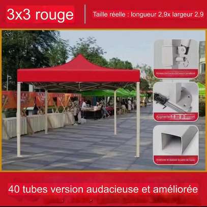 Bâche, tonnelle, chapiteau rouge et bleu image 3