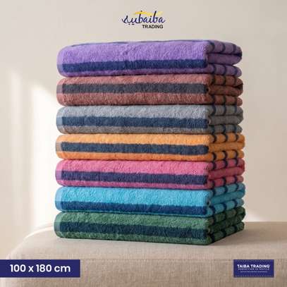 serviettes de bain 100x180 cm coton rose image 2