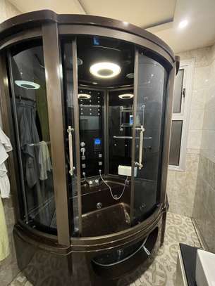 Cabine douche spa multifonction LED hydrojets noir image 9