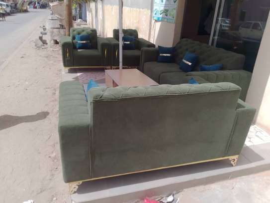 Salon 7 Places en velour Vert image 2