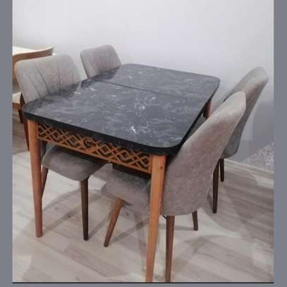 PROMO TABLE À MANGER VIP EXTENSIBLE NOIR 6CHAISES GRIS image 1