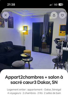Appartements meublés deux chambres Salon image 1